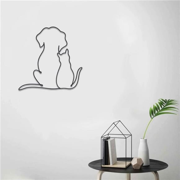Metal Cat Wall Decor | Cat Wall Art | Metal Wall Art | Minimalist Room - Picture 2 of 7